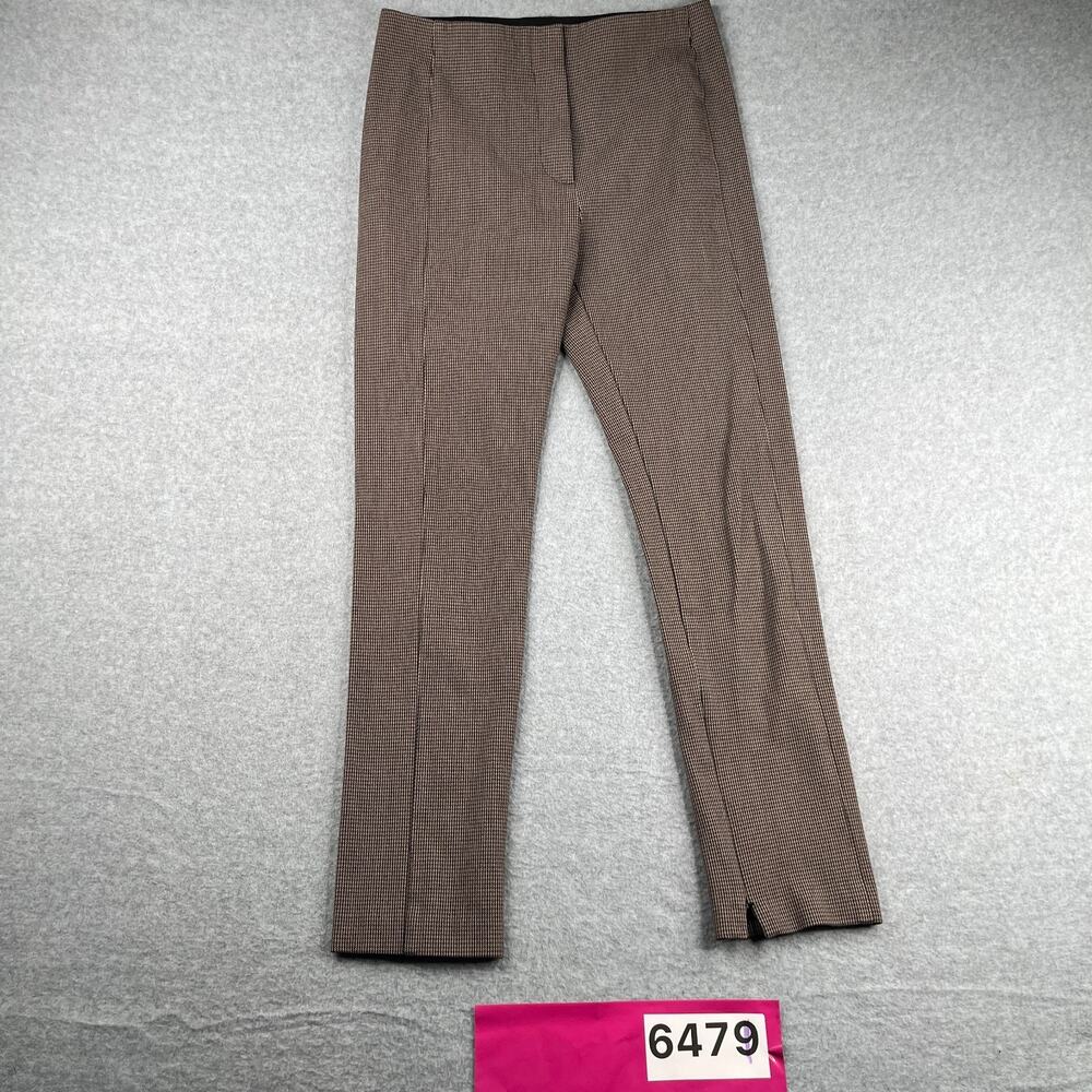 Ann Taylor Houndstooth Print Casual Stretch Leg Zip Casual Office Size 6